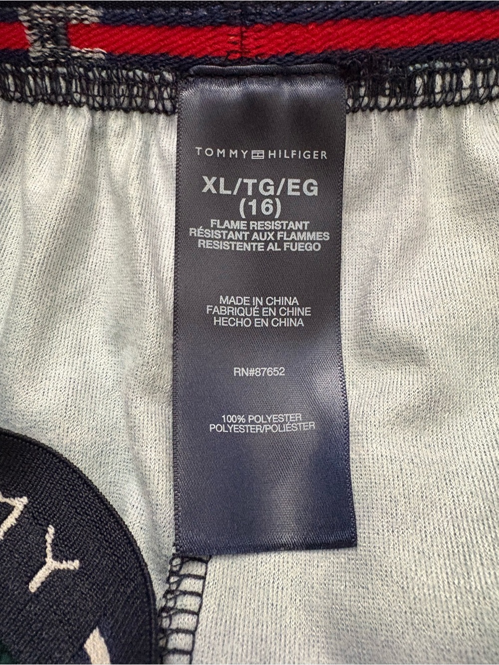 Boy’s Tommy Hilfiger Navy & Green Plaid Pajama Pants - Picture 5 of 5